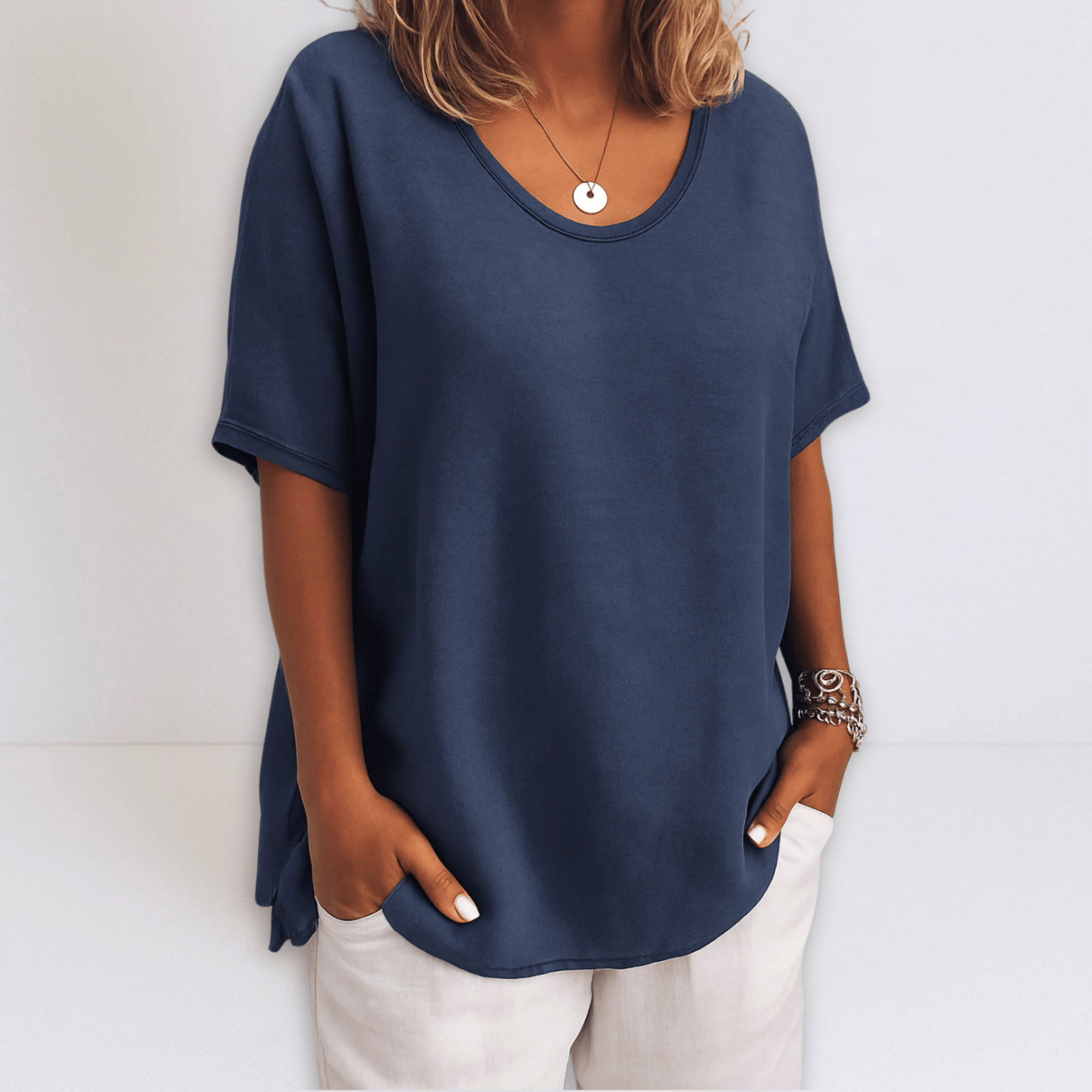 Joanne | Oversized V - neck Blouse - Eline Carter