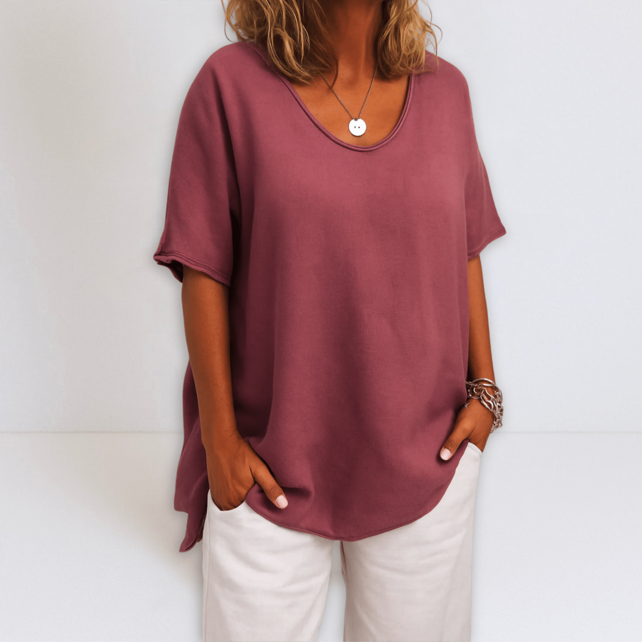 Joanne | Oversized V - neck Blouse - Eline Carter
