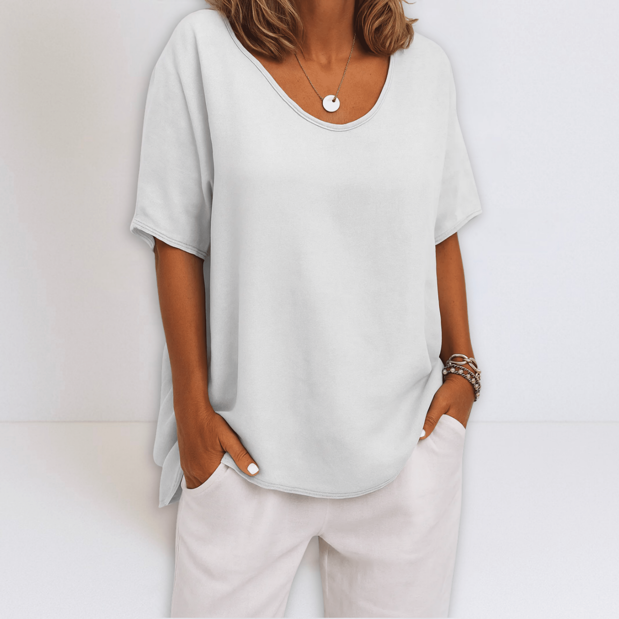 Joanne | Oversized V - neck Blouse - Eline Carter
