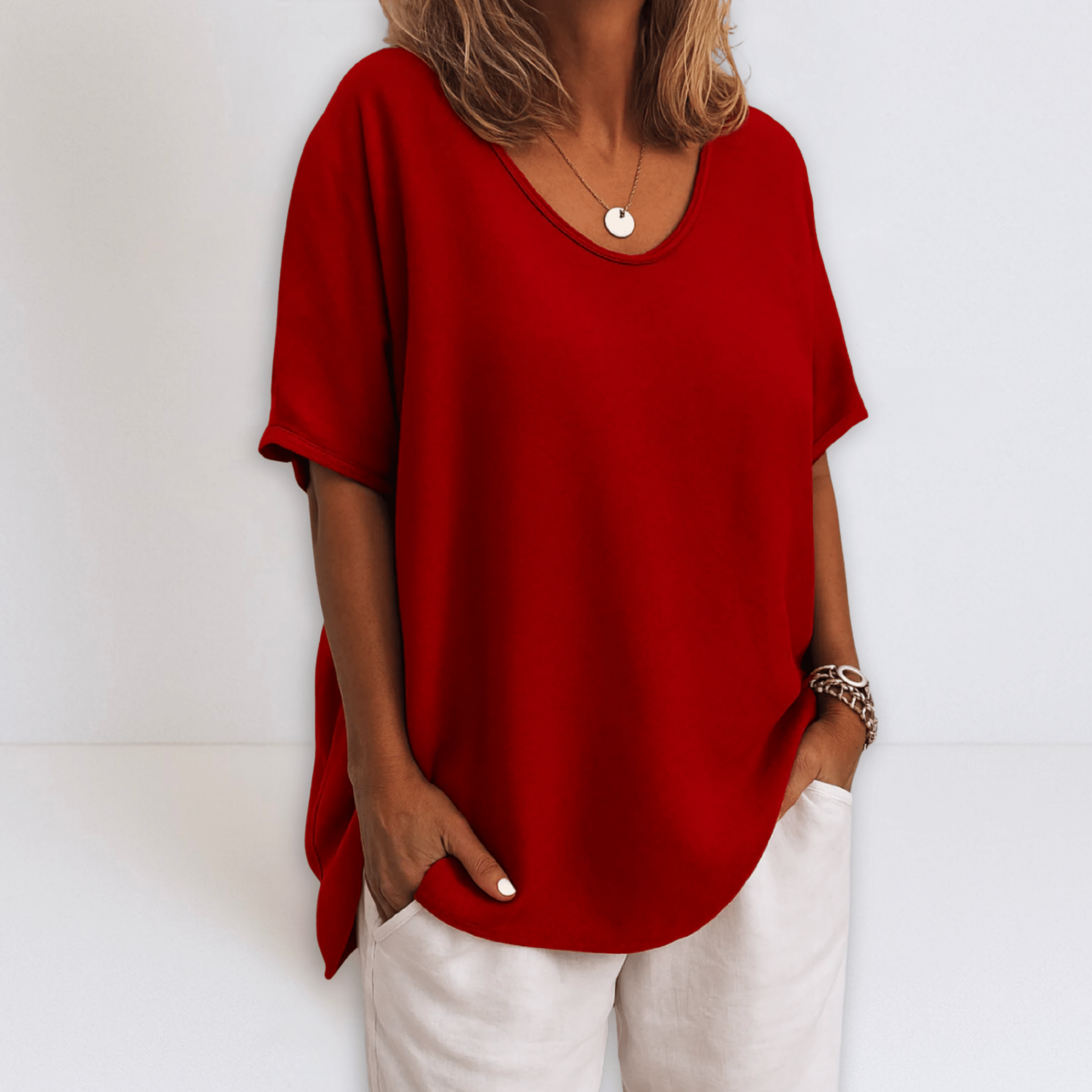 Joanne | Oversized V - neck Blouse - Eline Carter