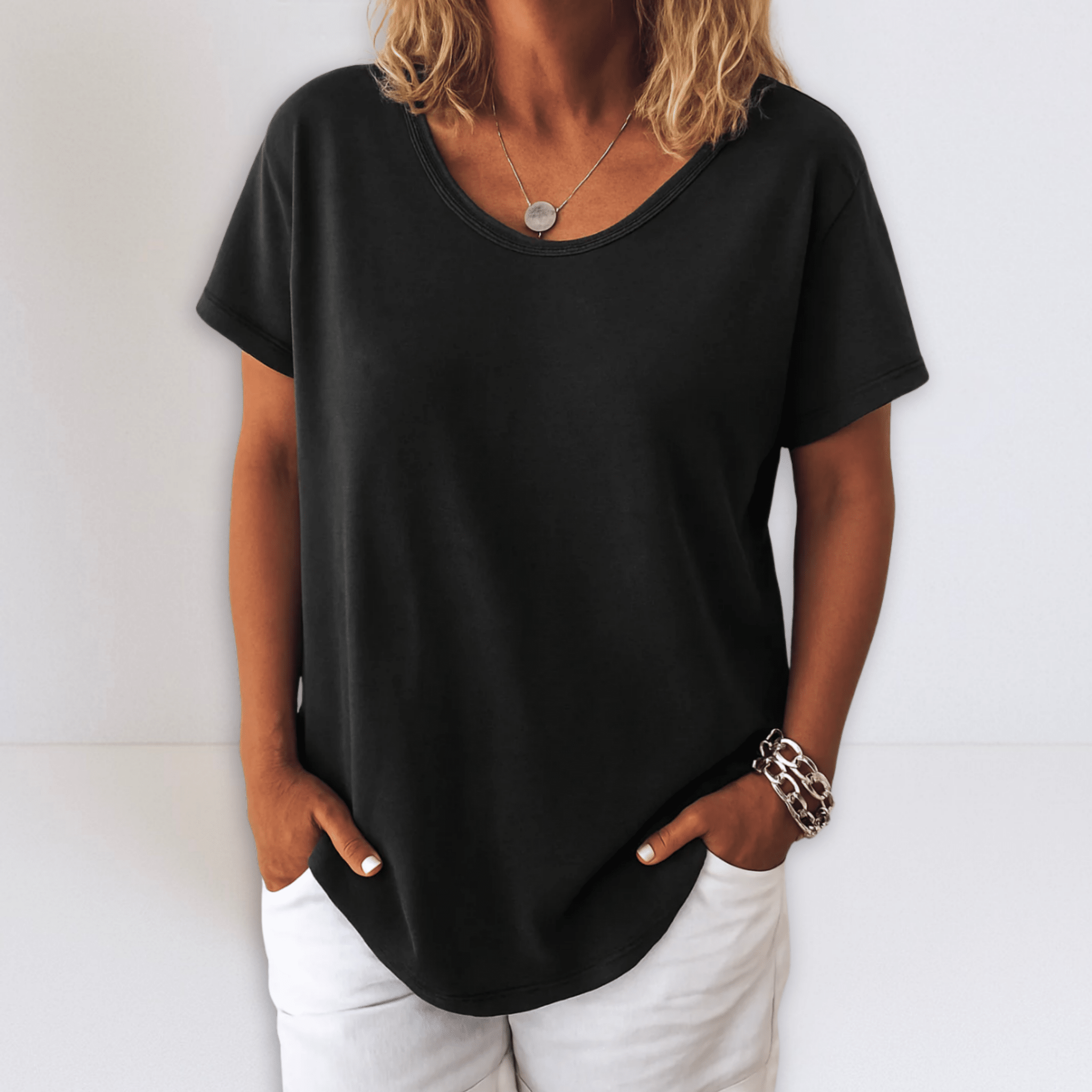 Joanne | Oversized V - neck Blouse - Eline Carter