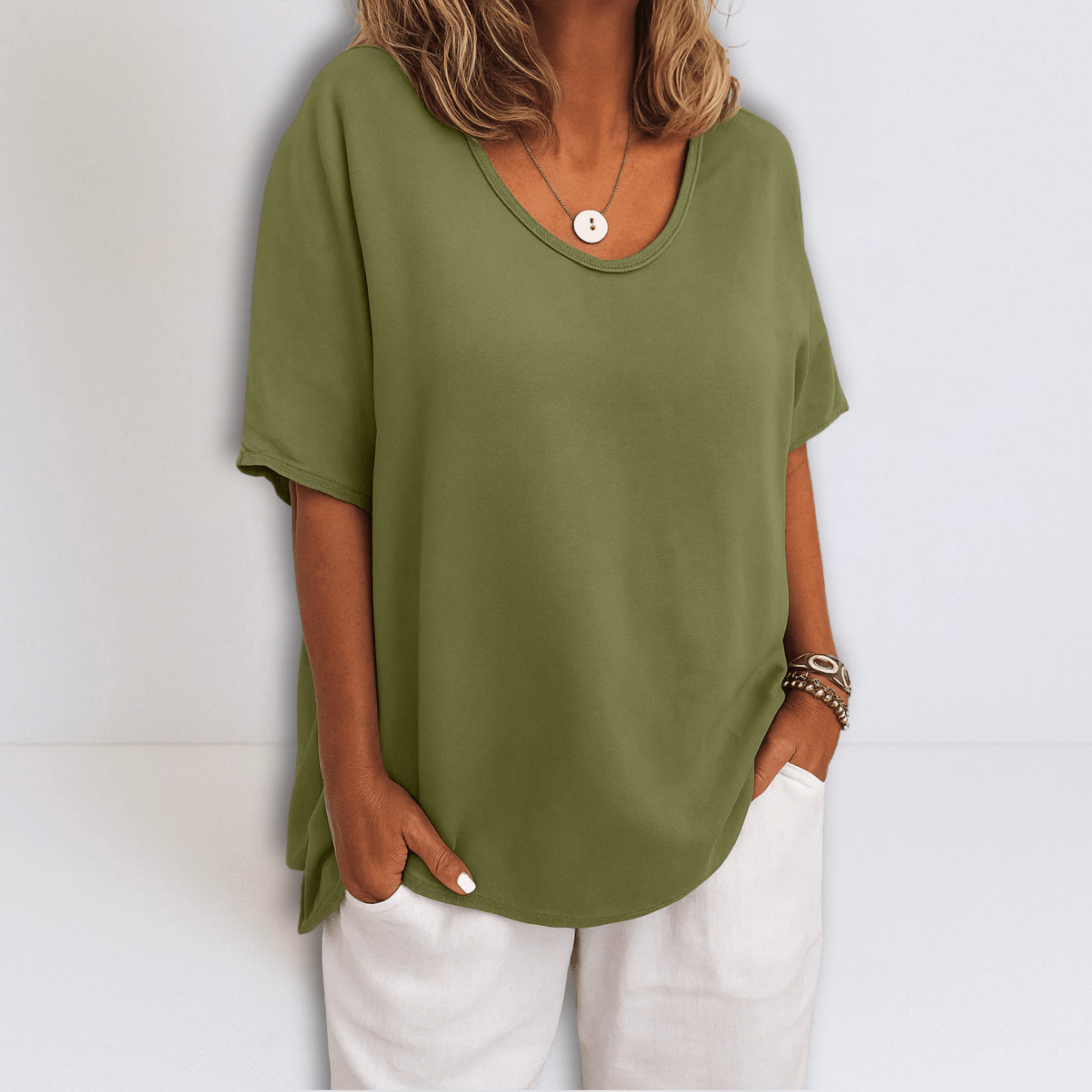 Joanne | Oversized V - neck Blouse - Eline Carter