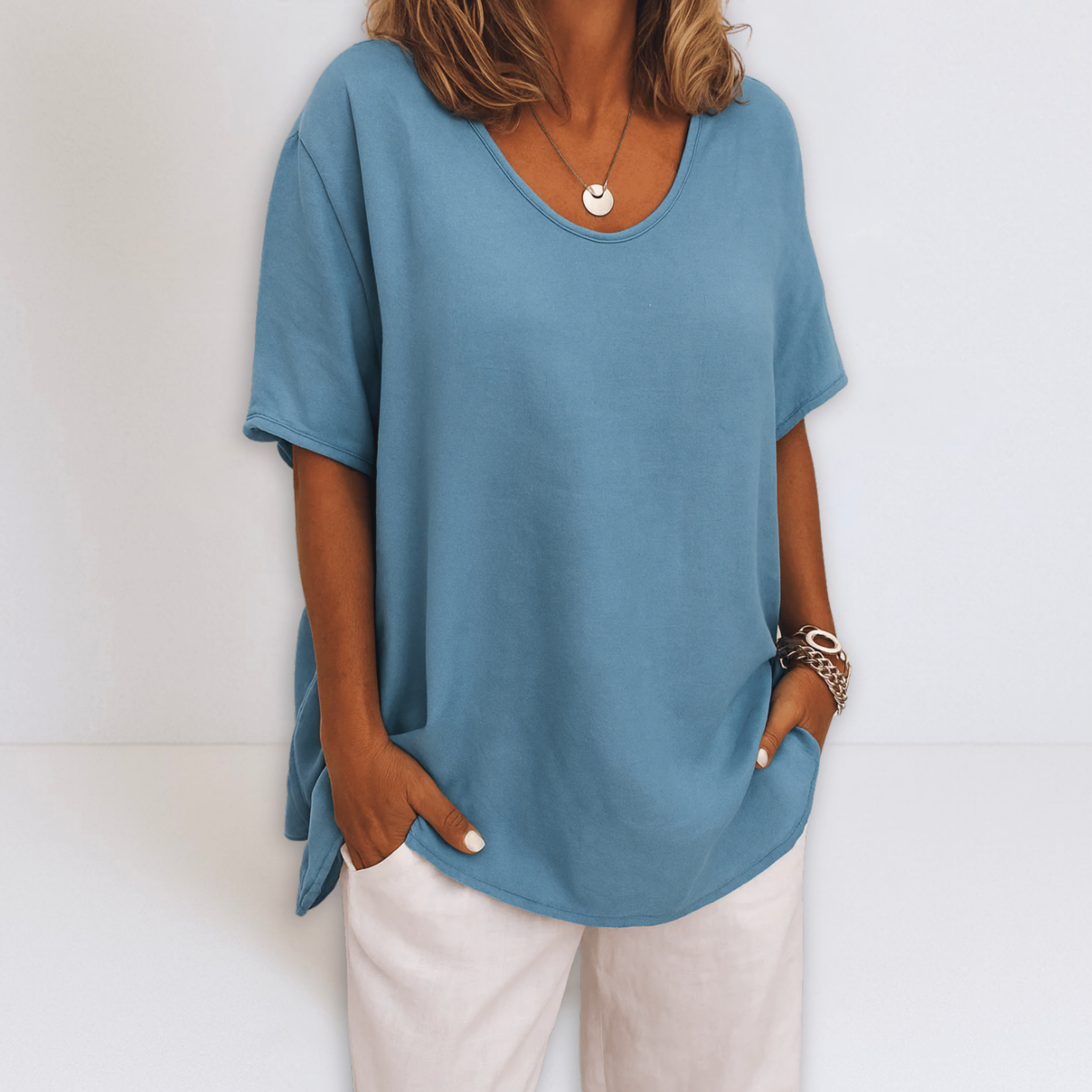 Joanne | Oversized V - neck Blouse - Eline Carter