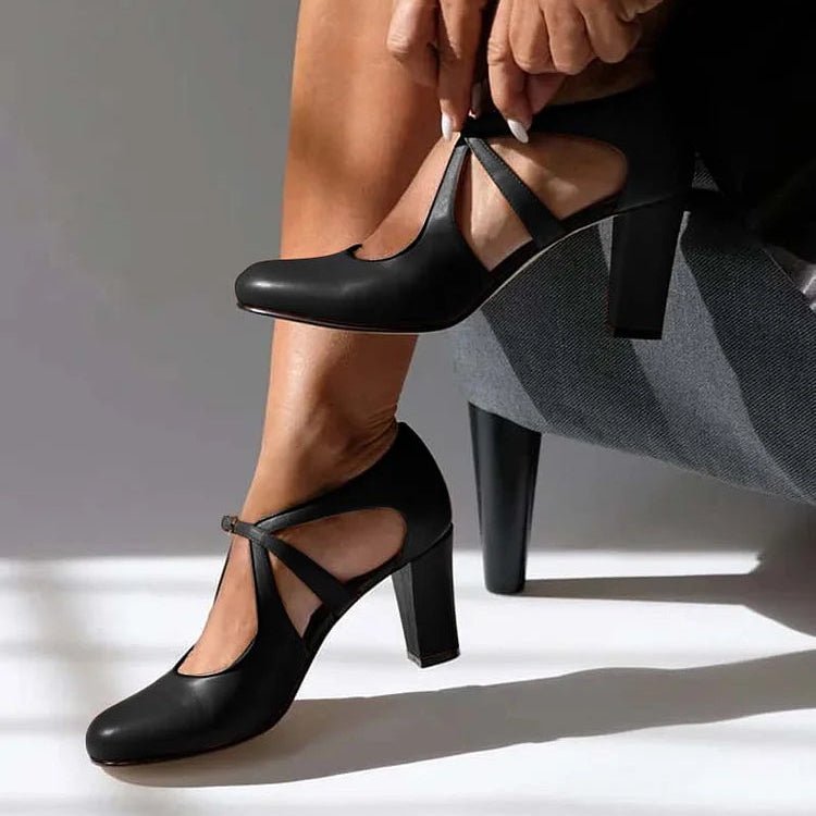 Christina | Retro T - Strap Heels - Eline Carter