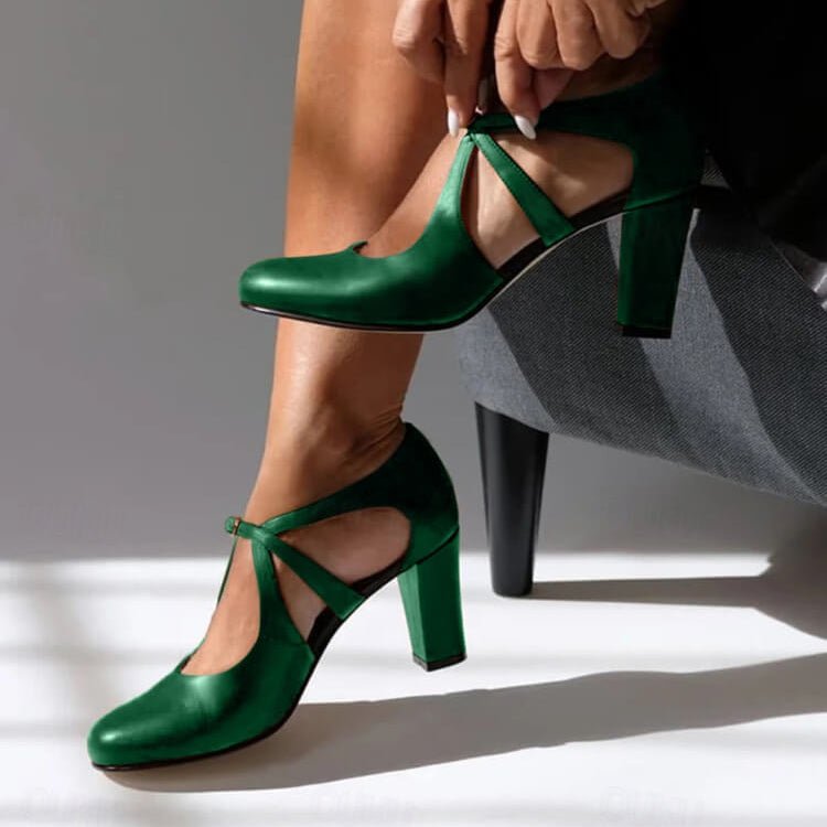 Christina | Retro T - Strap Heels - Eline Carter