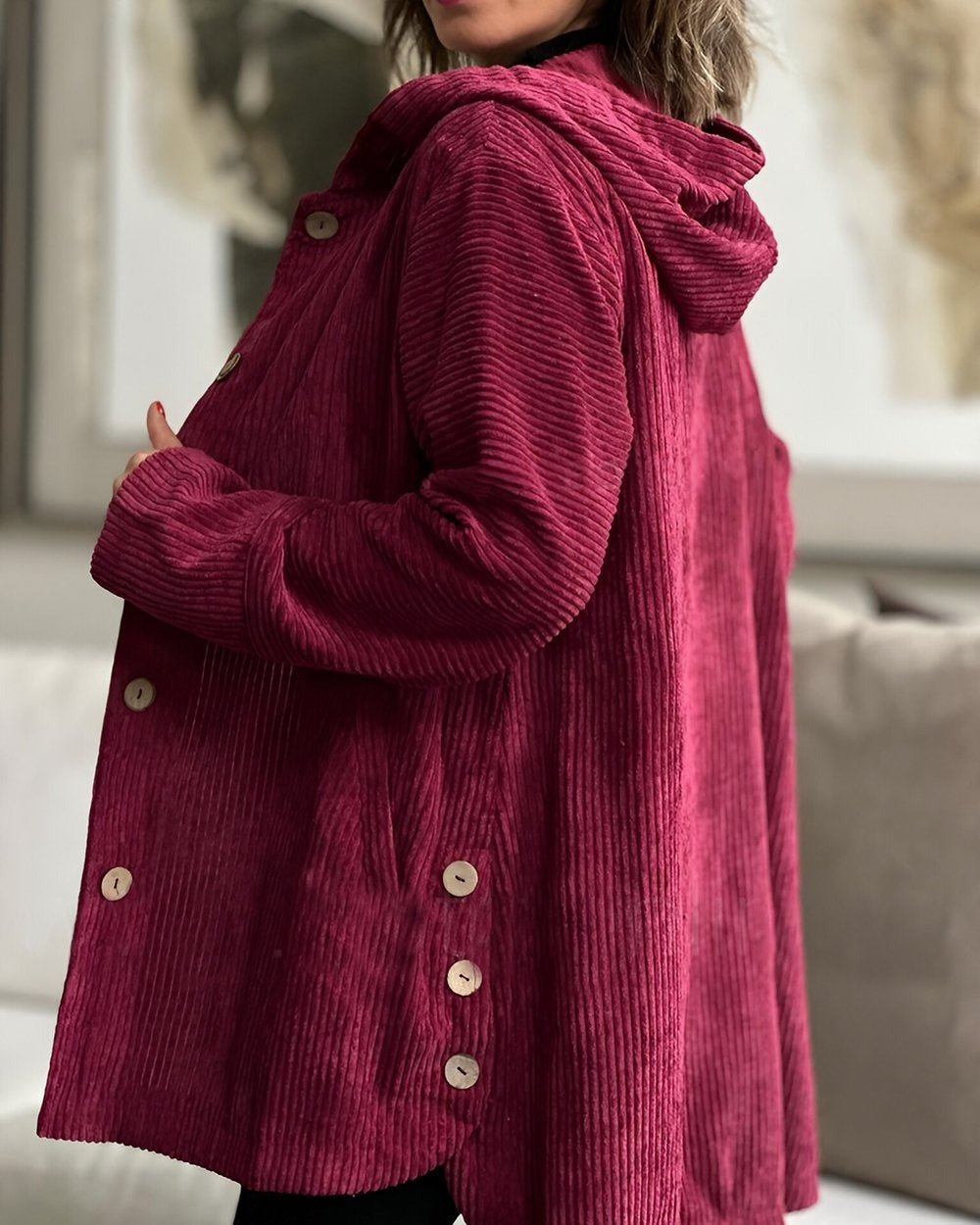 Floryn | Cozy Corduroy Hooded Jacket - Eline Carter