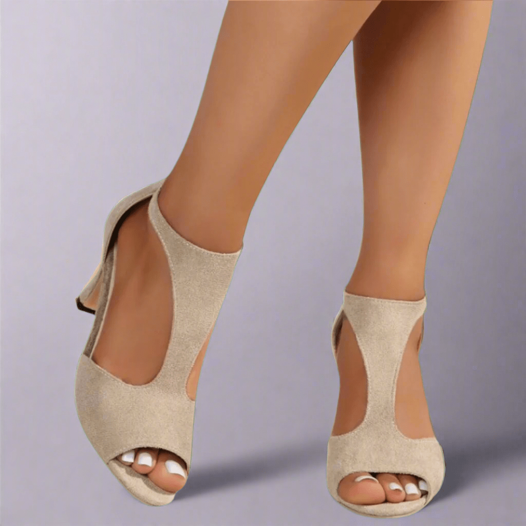 Barbara | Cutout Peep Toe Heels - Eline Carter