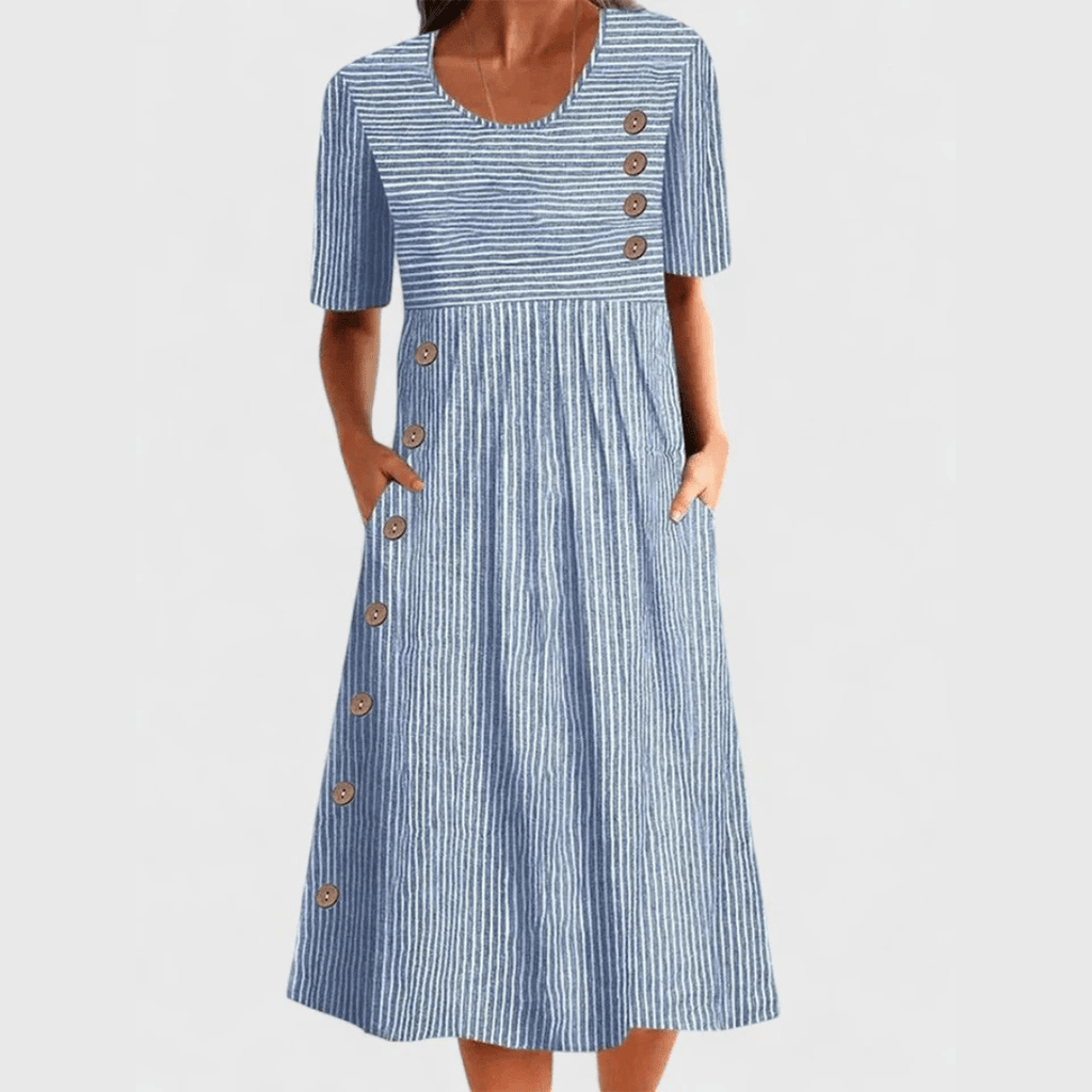 Wanda | Striped Midi Dress - Eline Carter