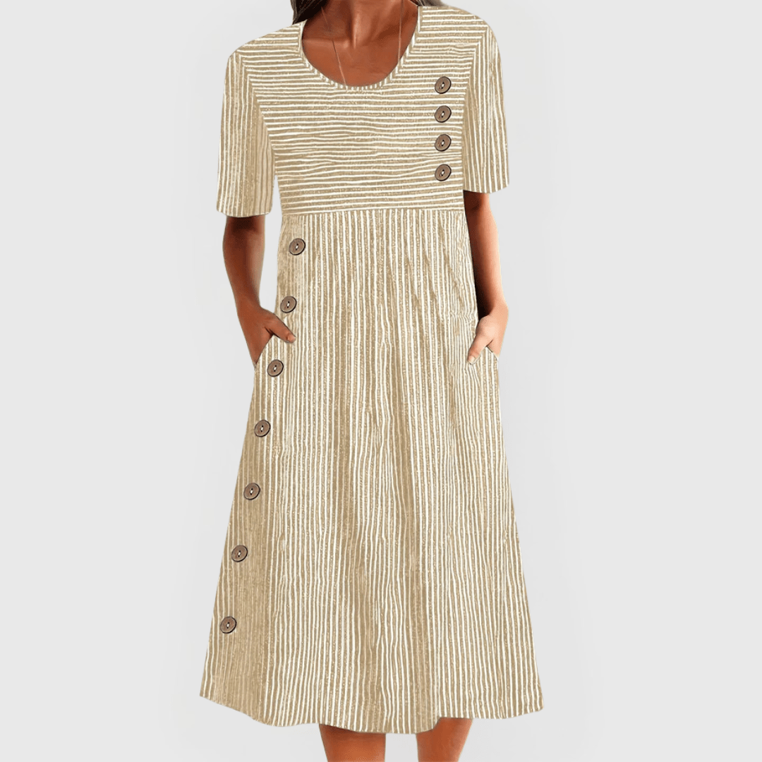 Wanda | Striped Midi Dress - Eline Carter