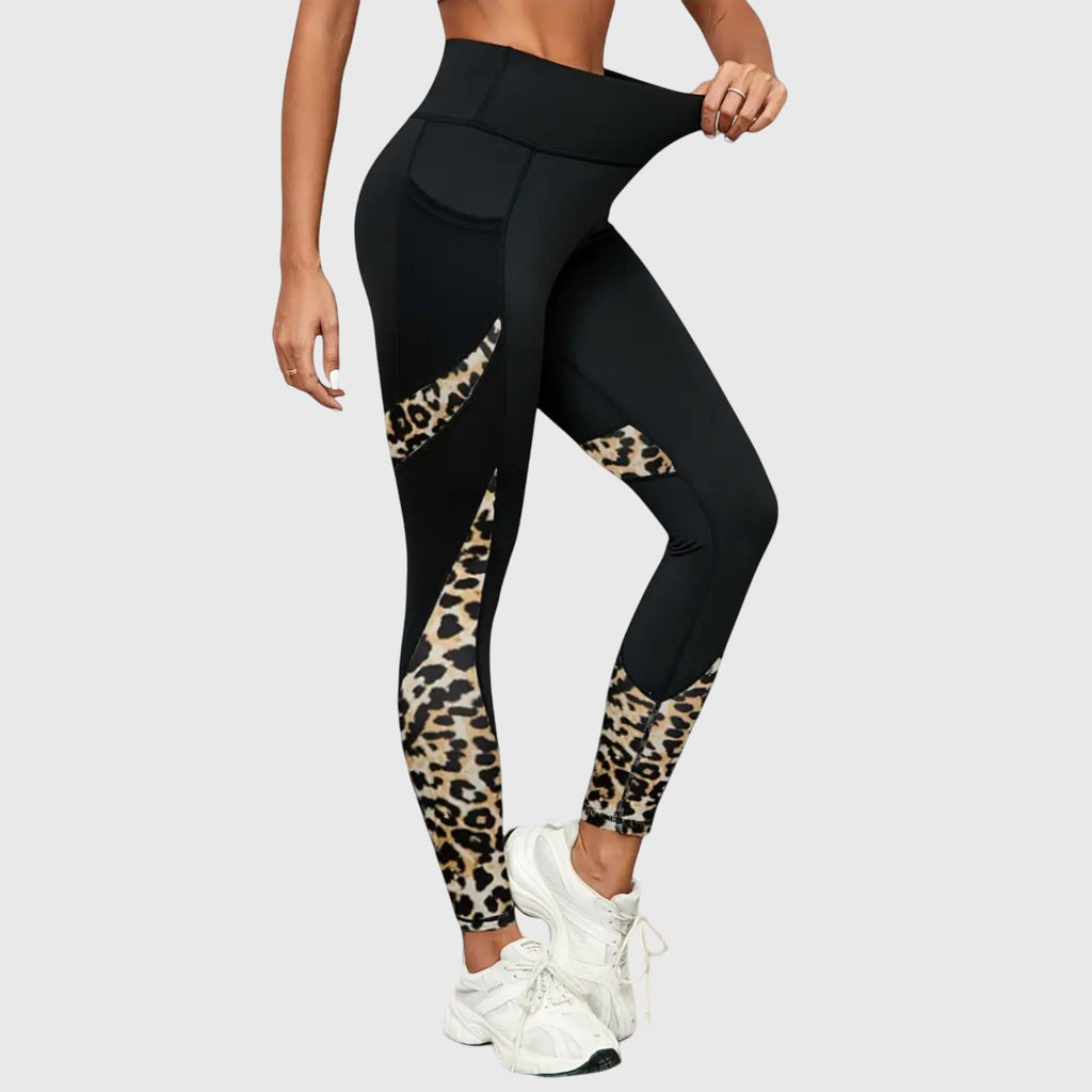 Andrea | High - Waisted Leopard Print Training Trousers - Eline Carter