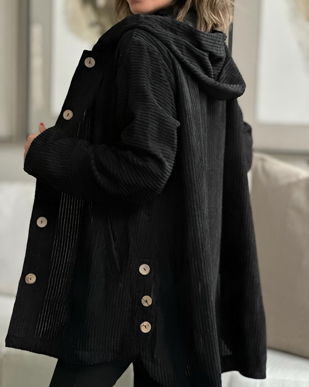 Floryn | Cozy Corduroy Hooded Jacket - Eline Carter