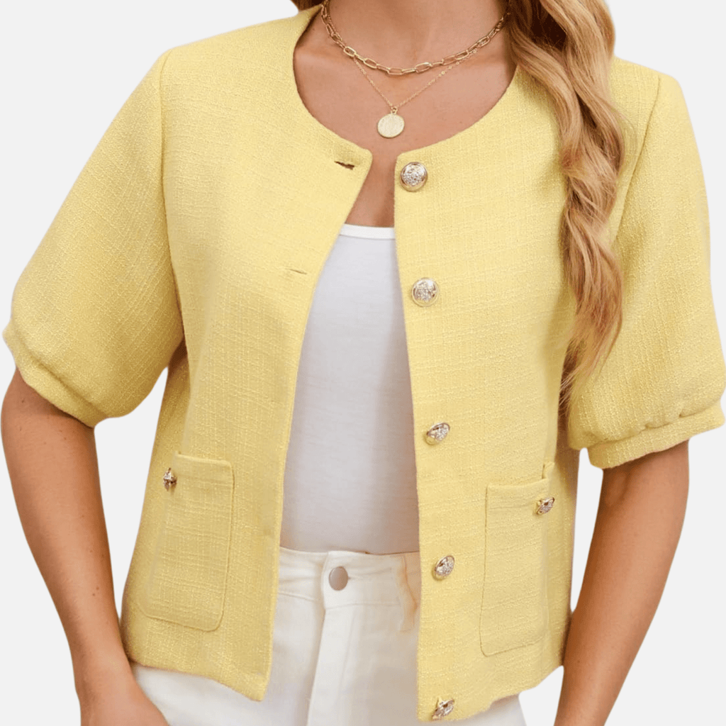 Vivian | Cropped Tweed Blazer Jacket - Eline Carter