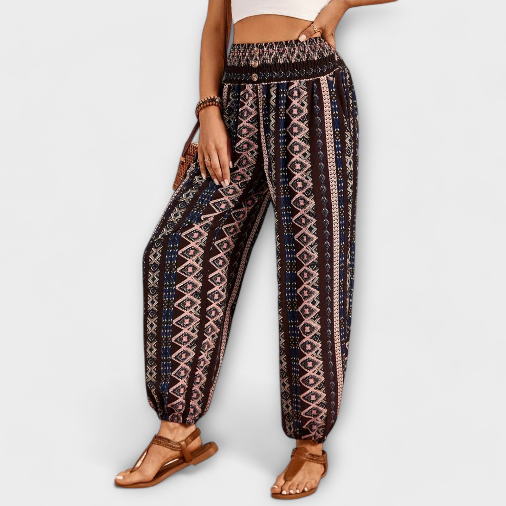 Vanessa | Trousers with Ethnic Graphic - Eline Carter