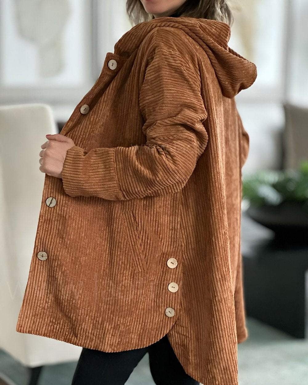 Floryn | Cozy Corduroy Hooded Jacket - Eline Carter
