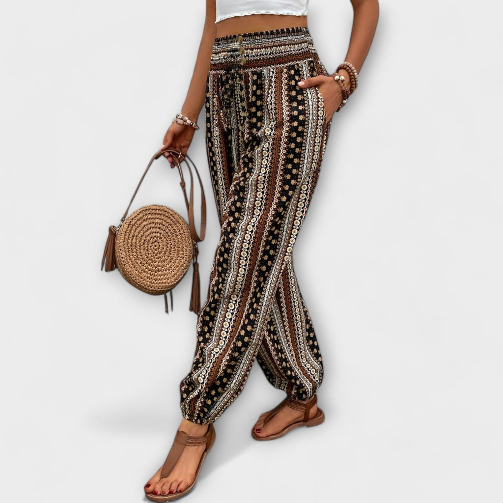 Vanessa | Trousers with Ethnic Graphic - Eline Carter