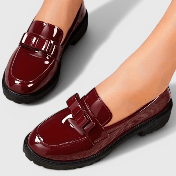 Julie | Bow Detail Block Heel Loafers - Eline Carter