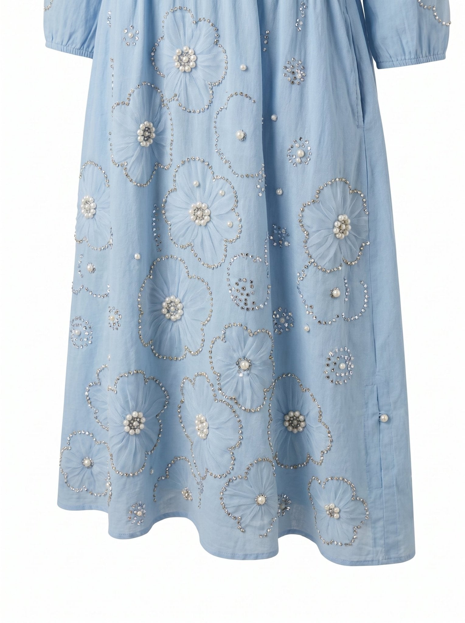 Lena-Floral-Midi-Dress-Blue-Bottom-Detail