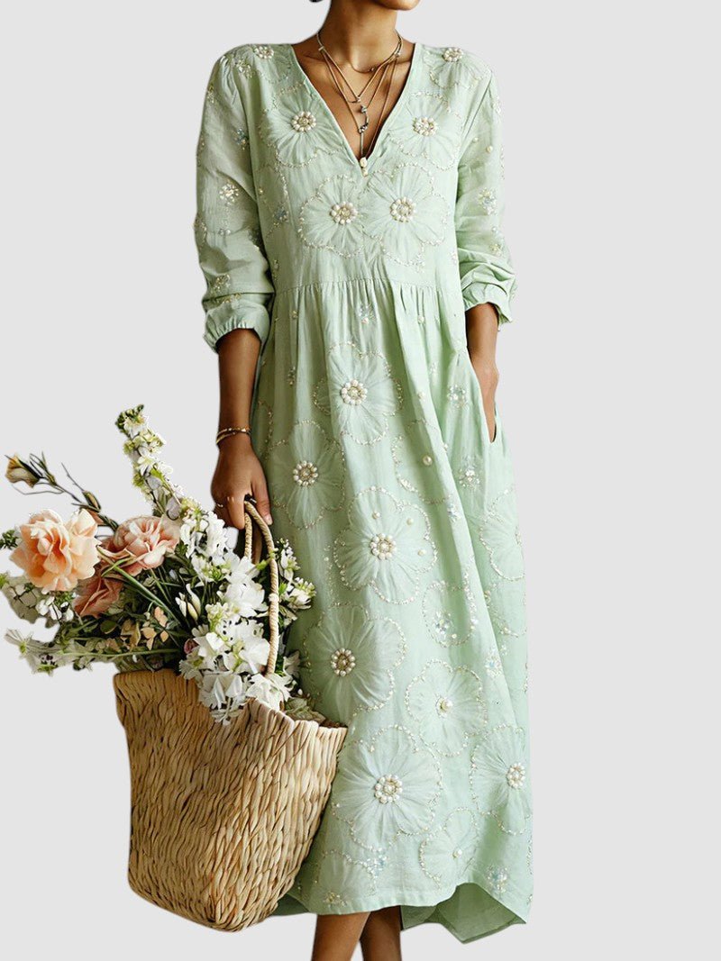 Lena-Floral-Midi-Dress-Green