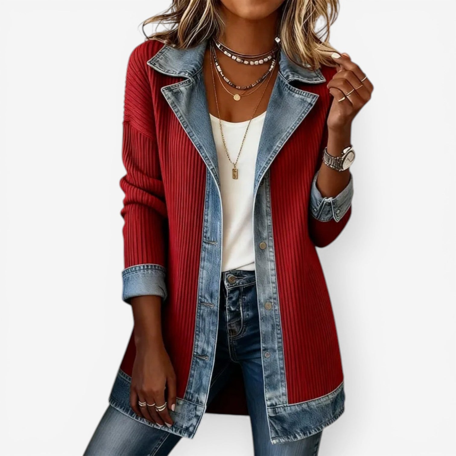 Tirexa | Modern Layered Denim - Mix Jacket - Eline Carter