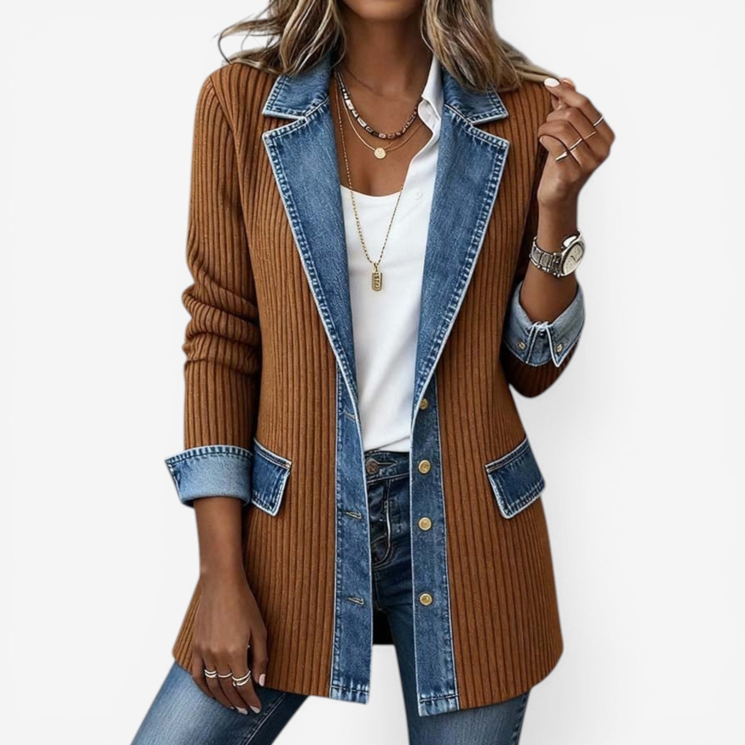 Tirexa | Modern Layered Denim - Mix Jacket - Eline Carter