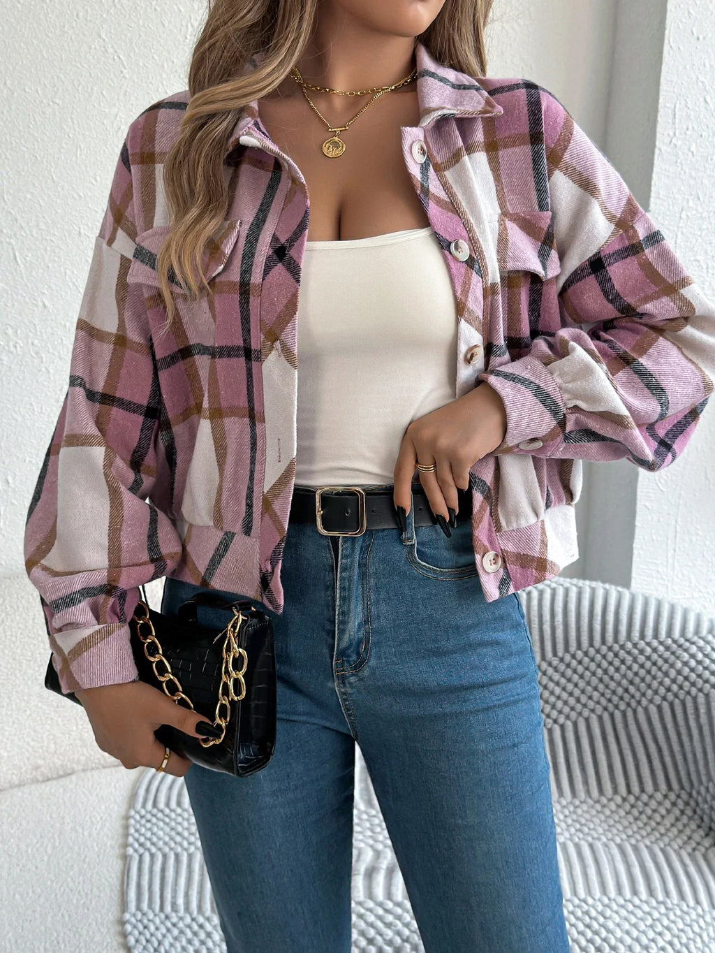 Cropped Plaid Jacket - Eline Carter