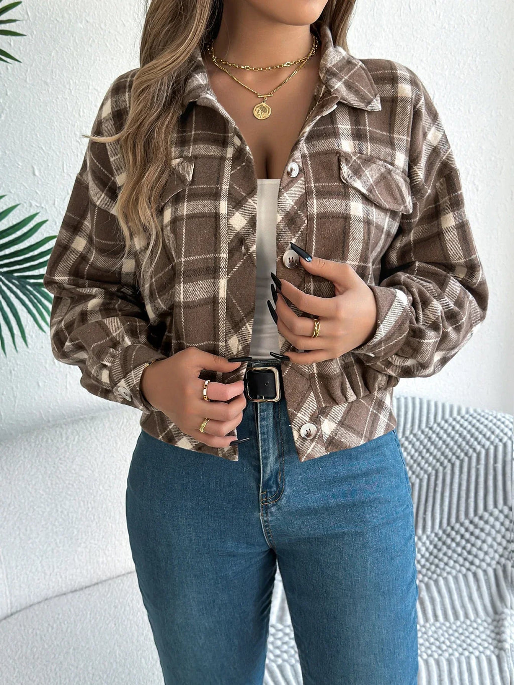 Cropped Plaid Jacket - Eline Carter