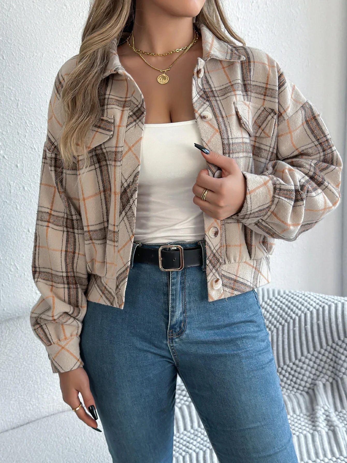 Cropped Plaid Jacket - Eline Carter