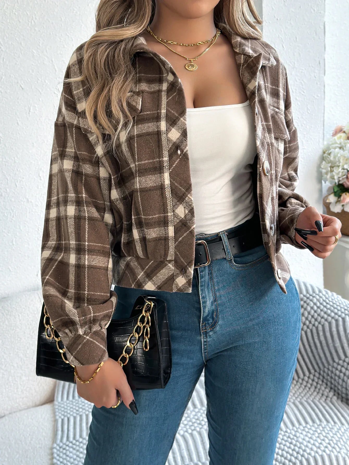 Cropped Plaid Jacket - Eline Carter