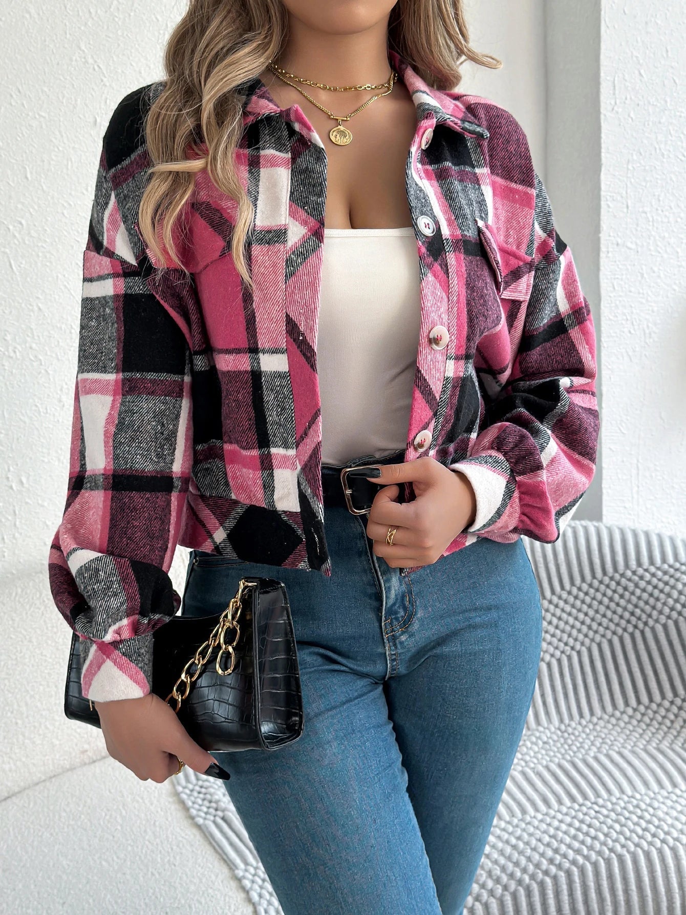 Cropped Plaid Jacket - Eline Carter