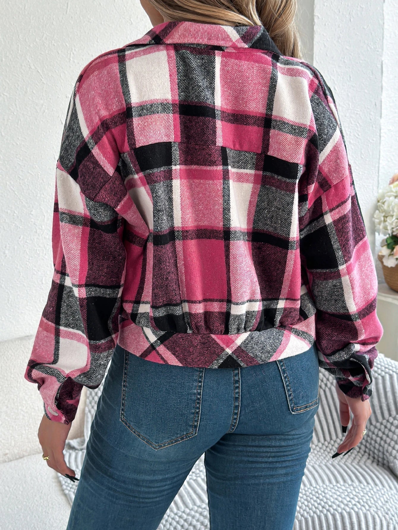 Cropped Plaid Jacket - Eline Carter