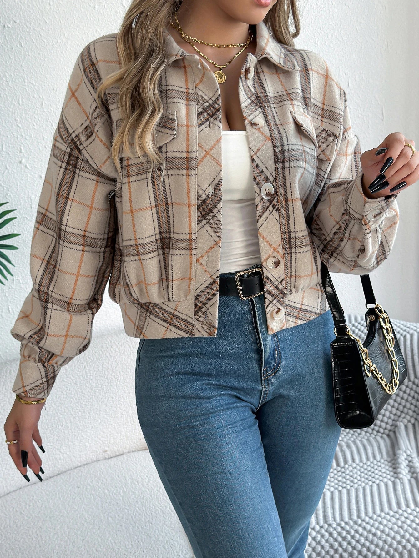 Cropped Plaid Jacket - Eline Carter