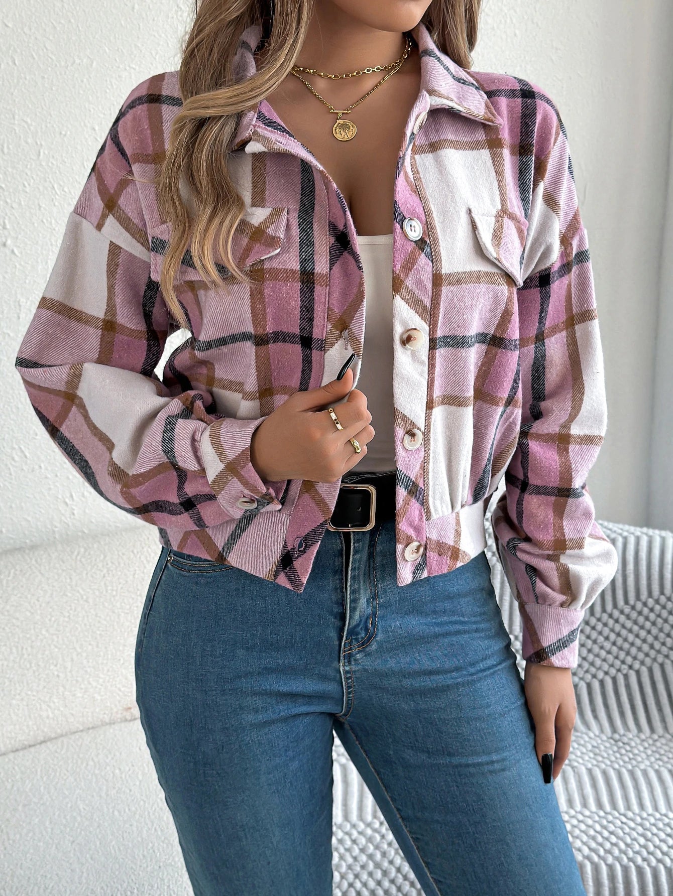 Cropped Plaid Jacket - Eline Carter