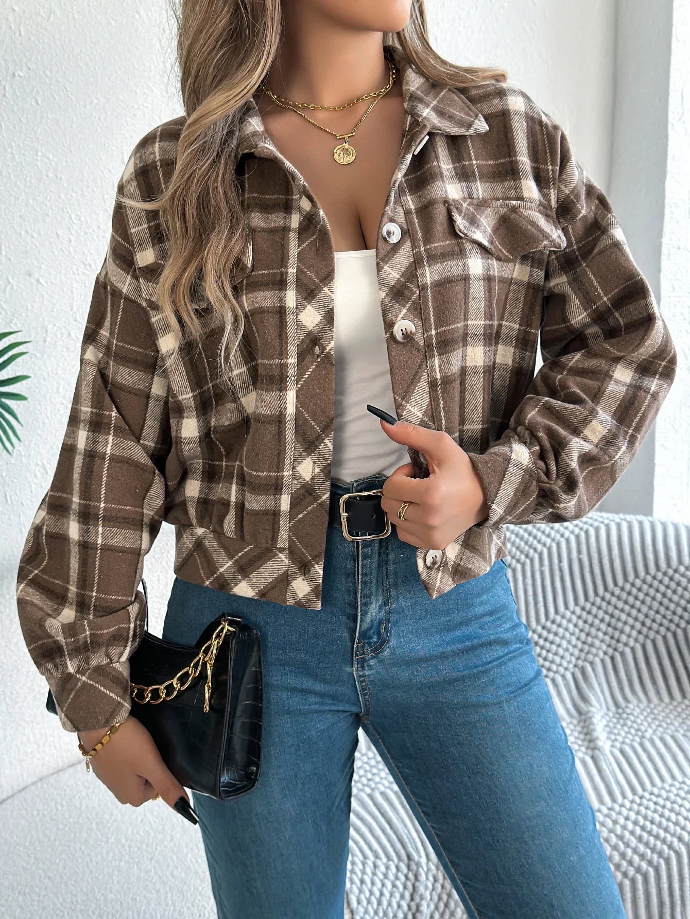 Cropped Plaid Jacket - Eline Carter
