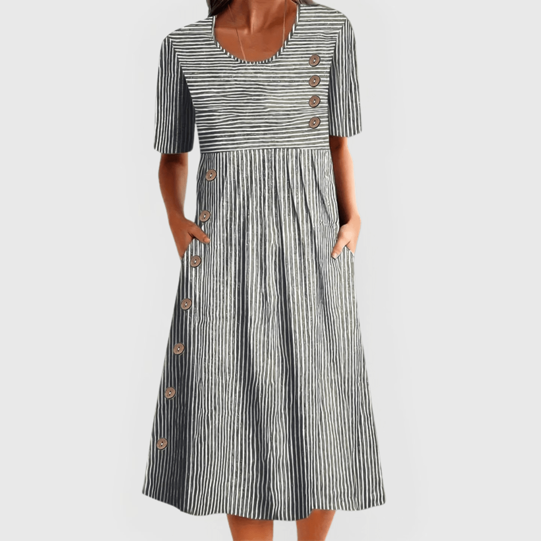 Wanda | Striped Midi Dress - Eline Carter
