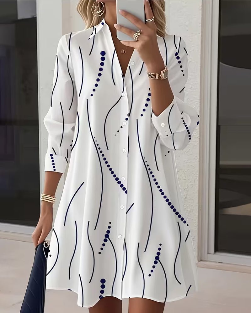 Rose | Wavy Collar Shirt Dress - Eline Carter