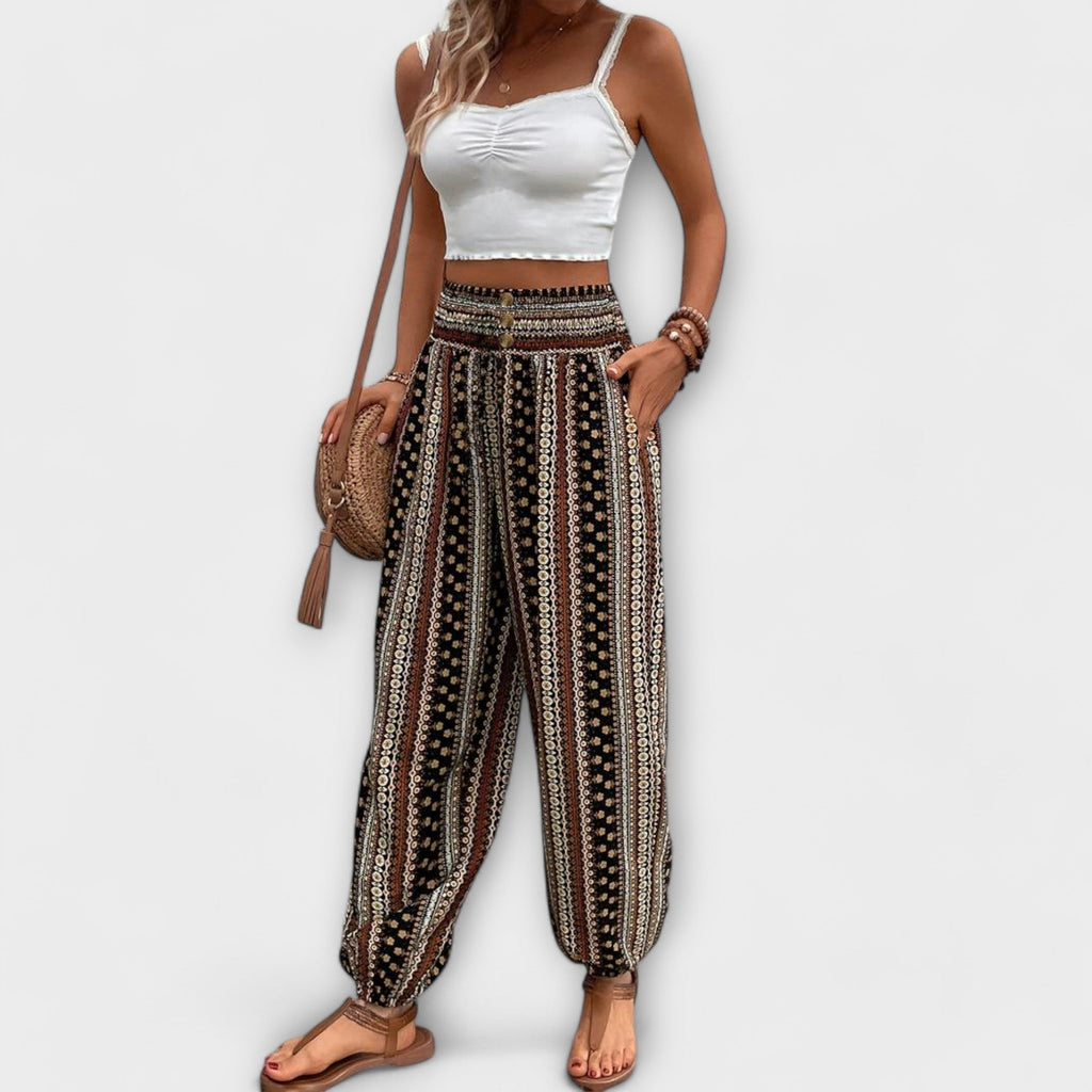 Vanessa | Trousers with Ethnic Graphic - Eline Carter