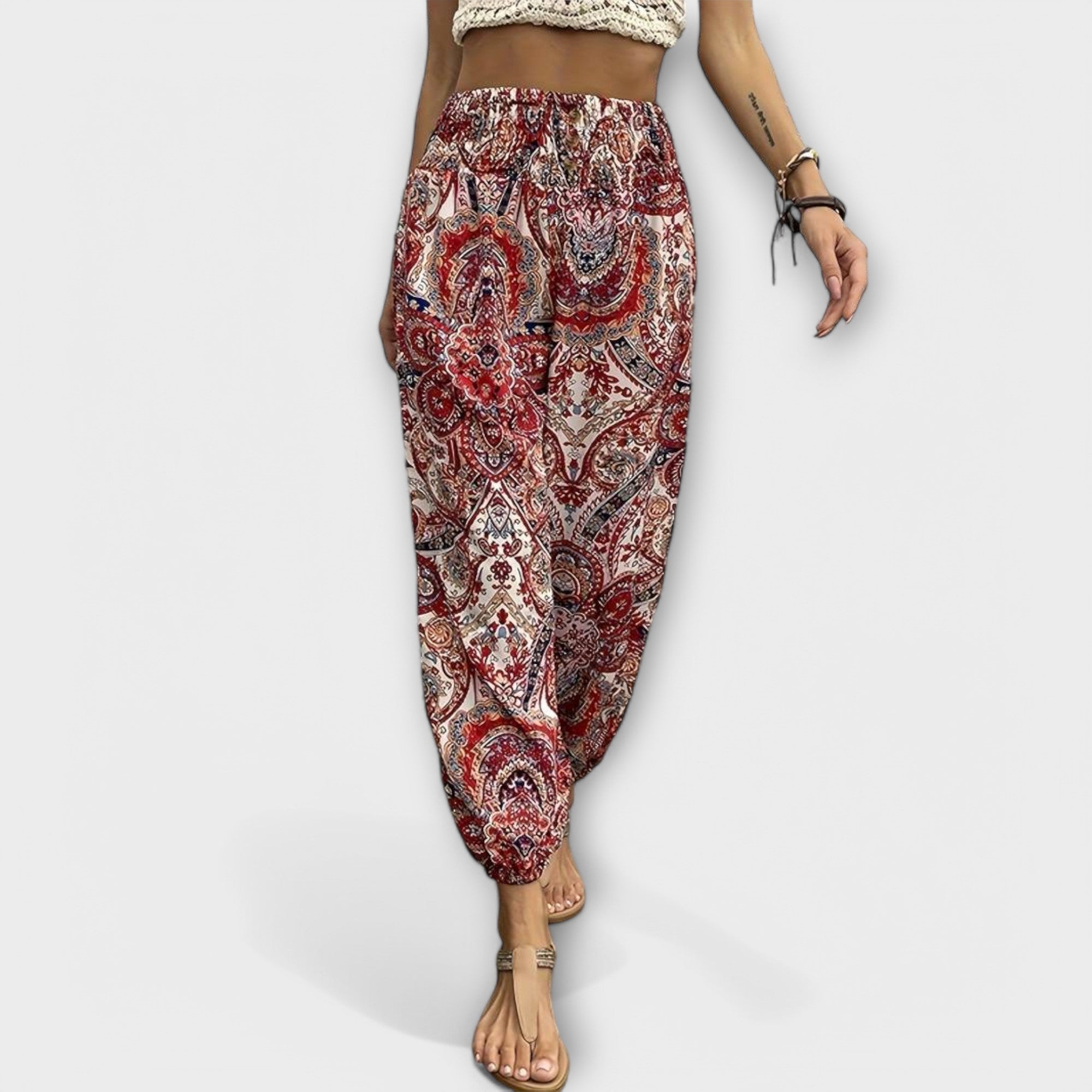 Vanessa | Trousers with Ethnic Graphic - Eline Carter