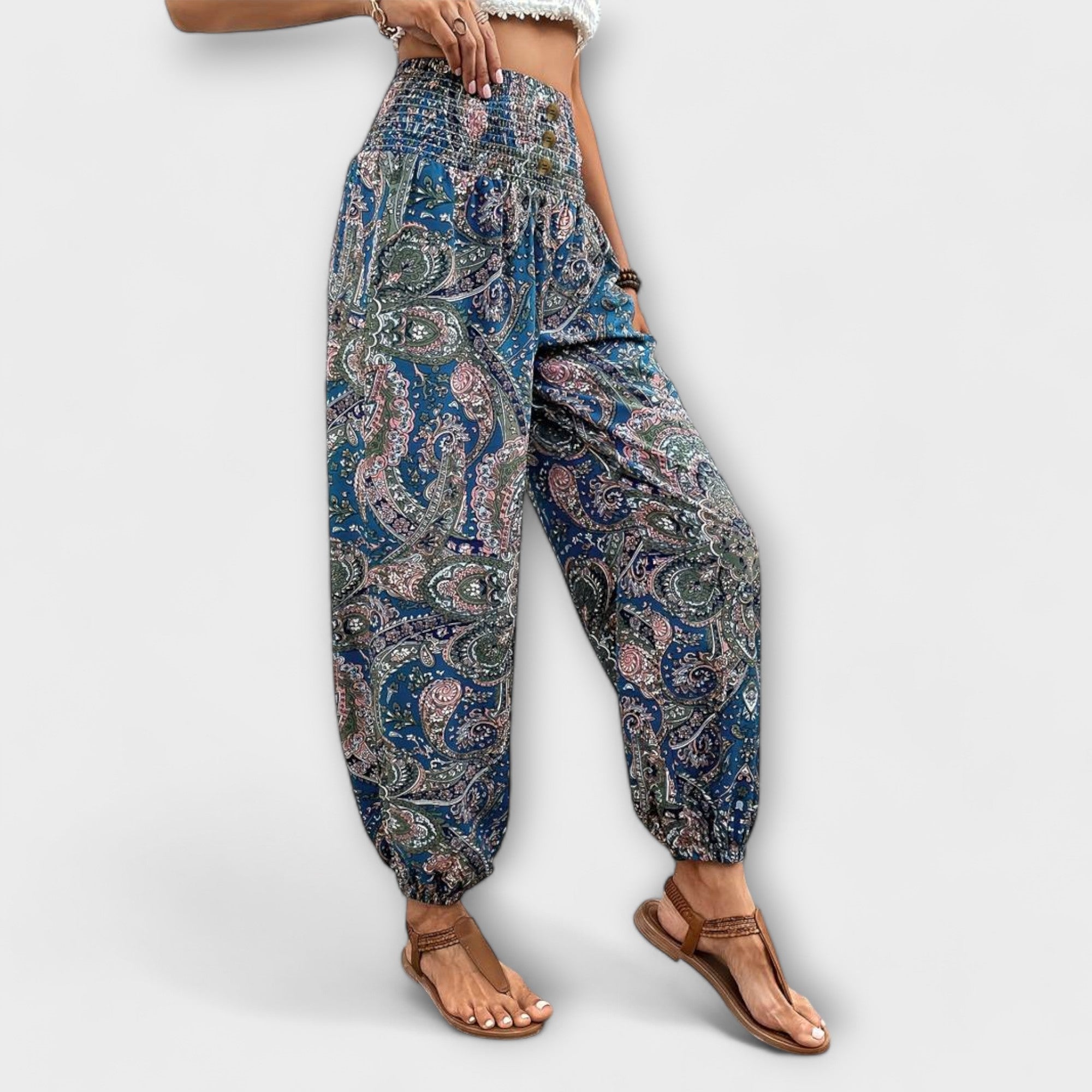 Vanessa | Trousers with Ethnic Graphic - Eline Carter