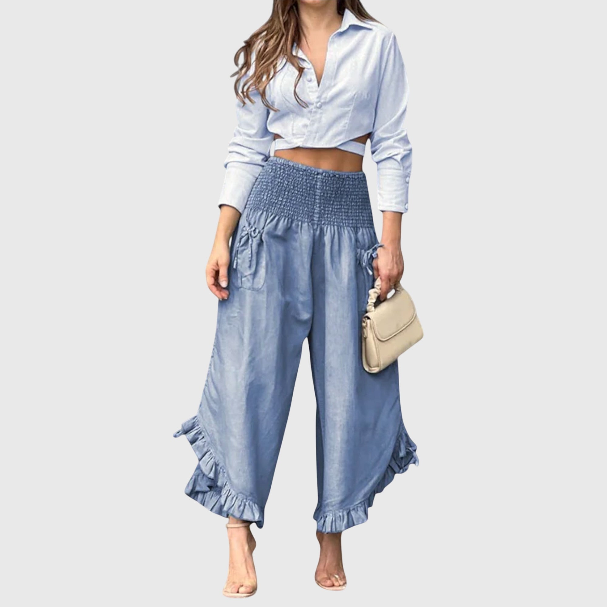 Rachie | Casual Trousers with Fashionable Pleats - Eline Carter