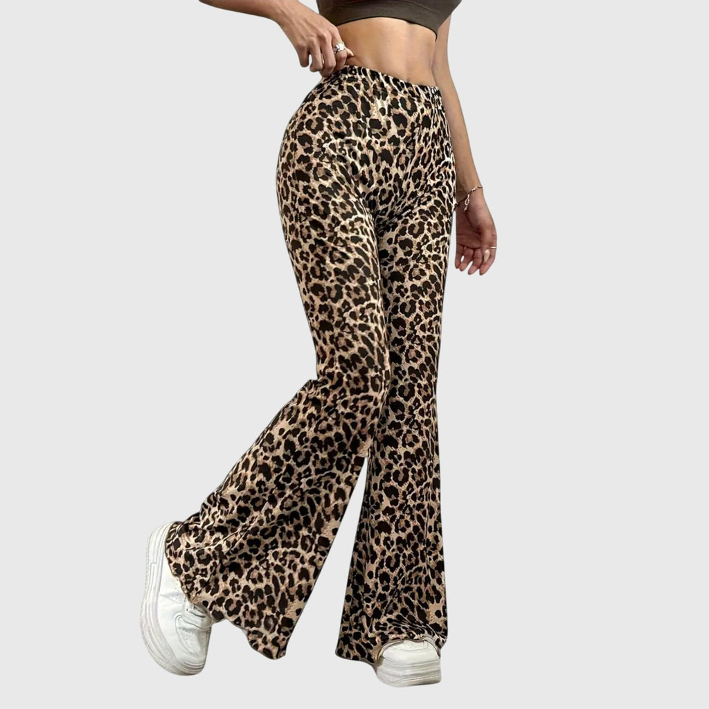 Emily | Leopard Bootcut Trousers - Eline Carter