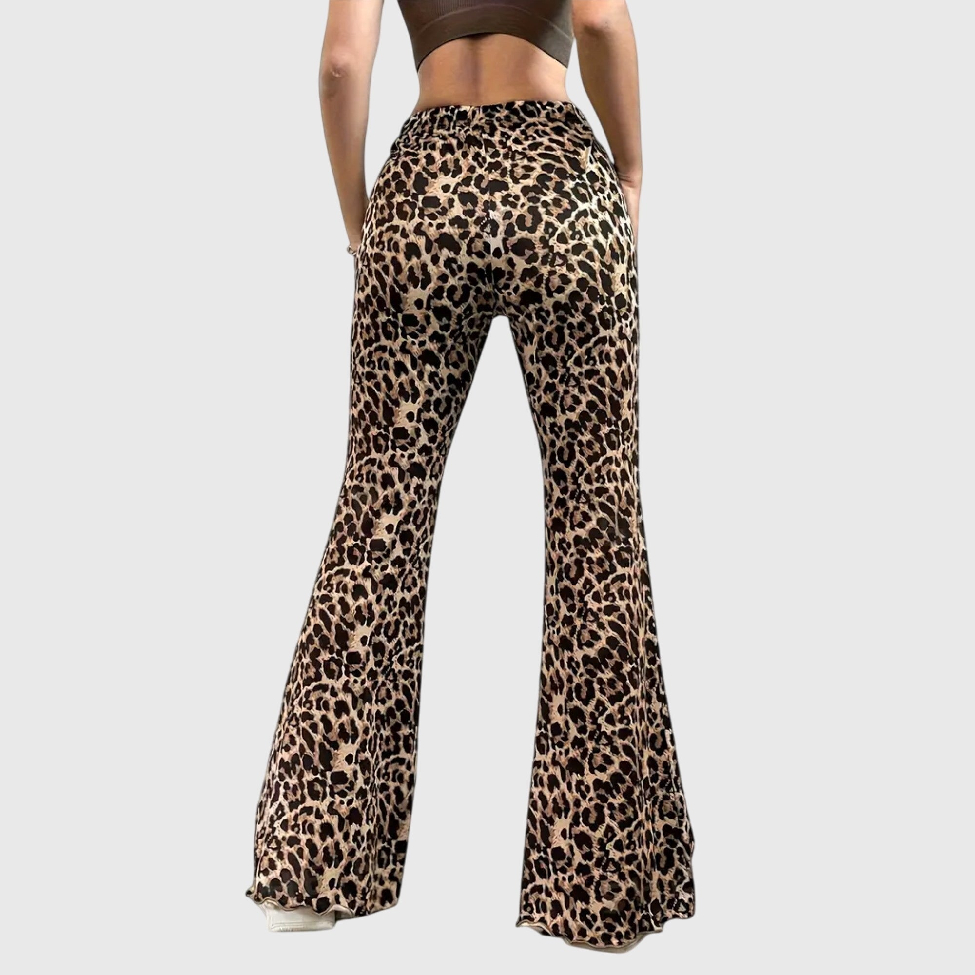 Emily | Leopard Bootcut Trousers - Eline Carter