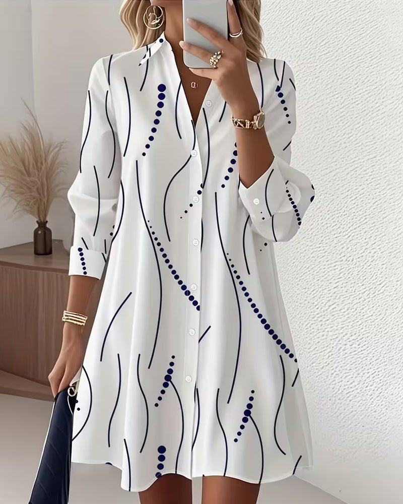 Rose | Wavy Collar Shirt Dress - Eline Carter
