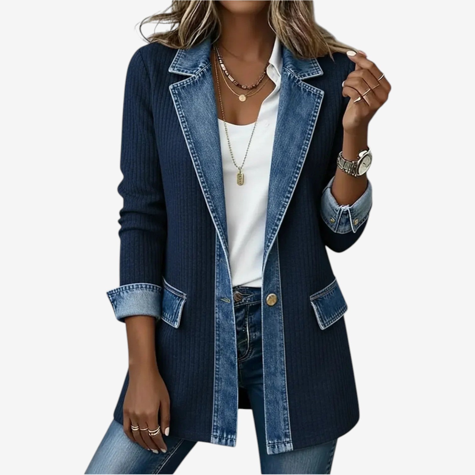 Tirexa | Modern Layered Denim - Mix Jacket - Eline Carter