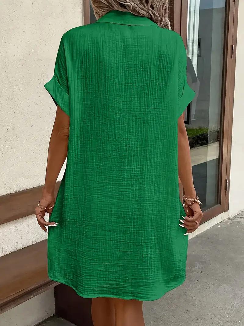 Sharon | Timeless V - Neck Blouse Dress - Eline Carter