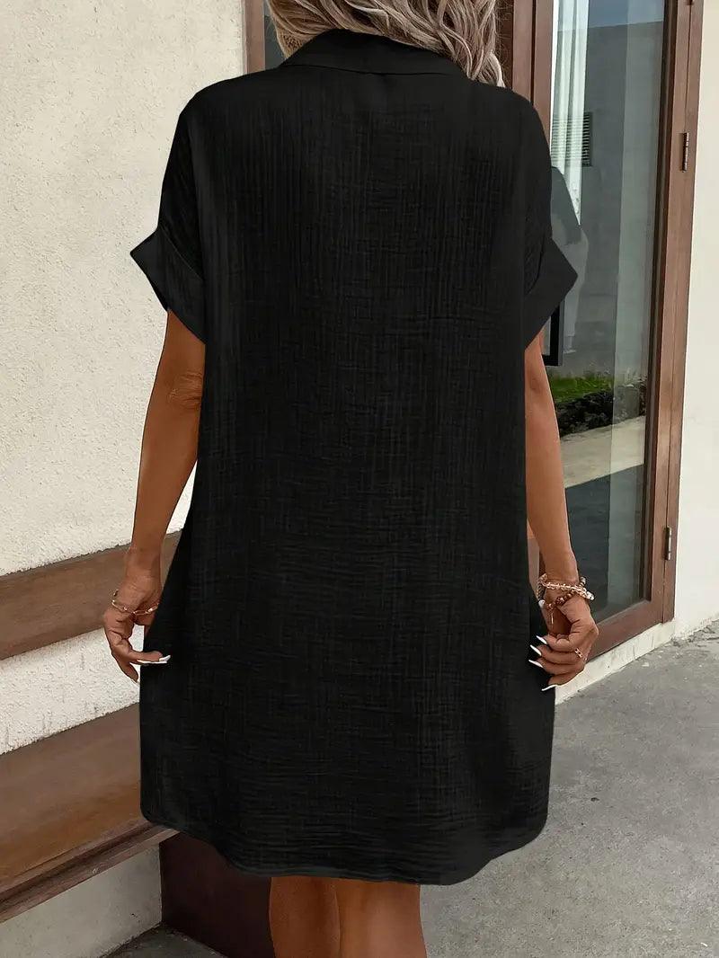 Sharon | Timeless V - Neck Blouse Dress - Eline Carter