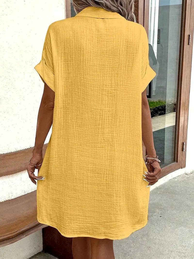 Sharon | Timeless V - Neck Blouse Dress - Eline Carter